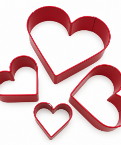 JUEGO CORTANTES x4 CORAZONES D.C